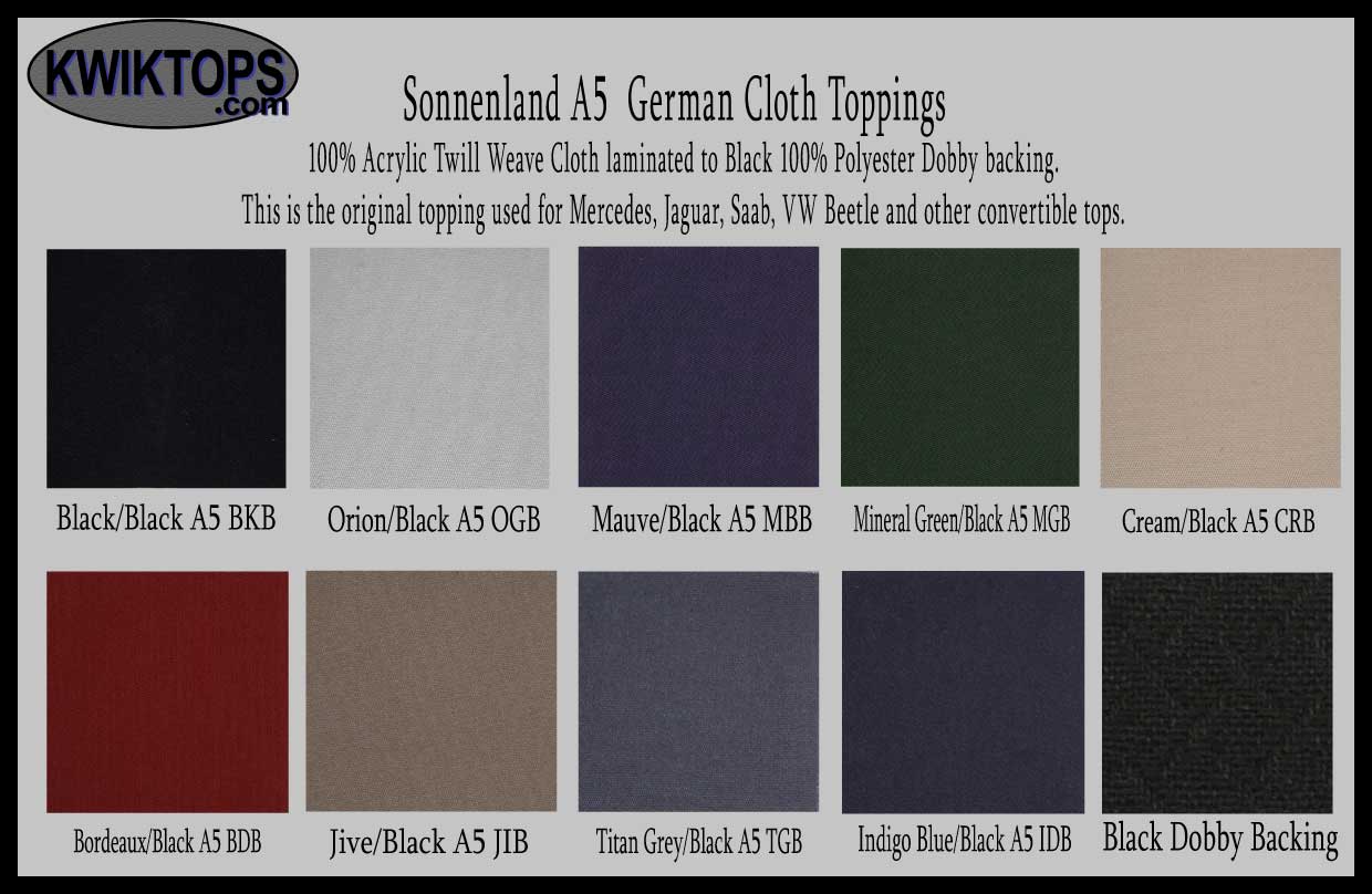 Sonnenland A5 German Cloth Top Material